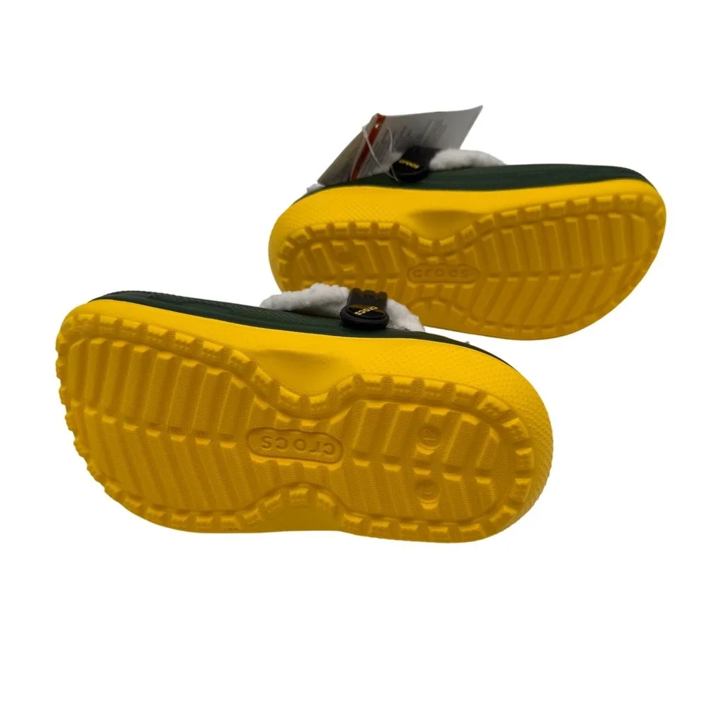 Crocs Unisex Child Classic Clogs Buddy the Elf Fuzz Lined Green Yellow Size C12‎